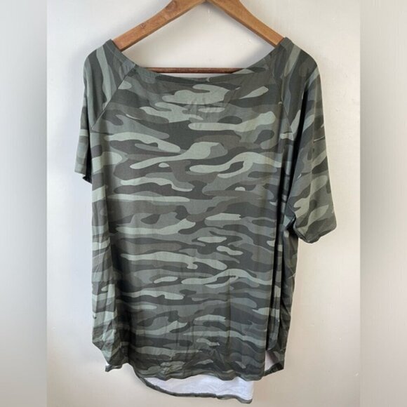 Torrid Favorite Tunic Off-Shoulder Super Soft Short Sleeve Tunic Tee 3X in Camo - Picture 5 of 7